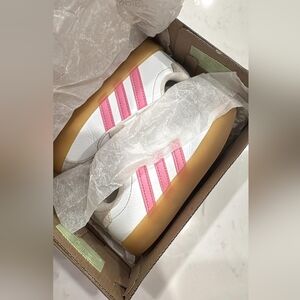 Adidas Pink and White Gum Sole Sneakers